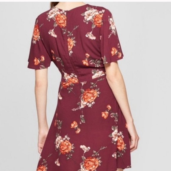 Xhilaration Maroon Wrap Style Dress Size XS - Picture 2 of 6